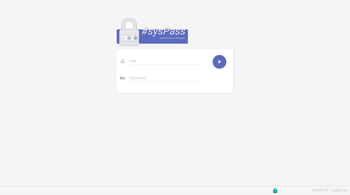 sysPass login screen